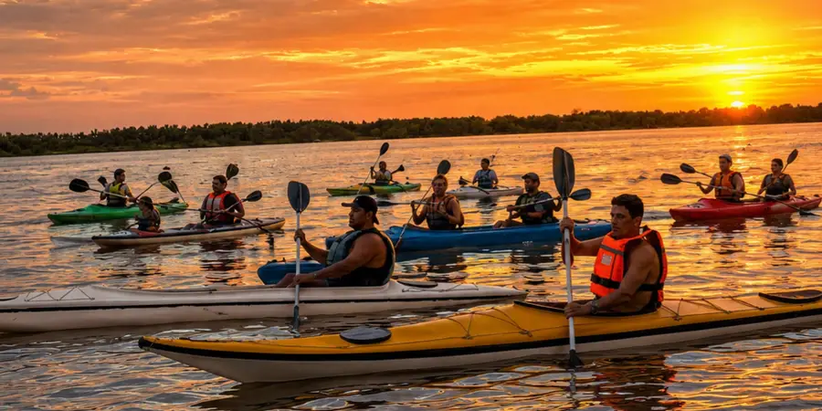 Salida en kayak por el Paraná al atardecer